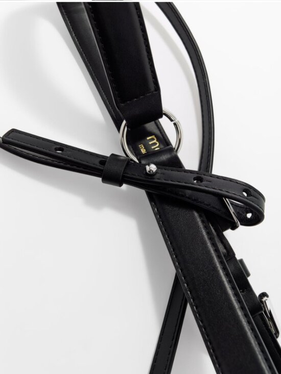 Maje  Leather belt with strap